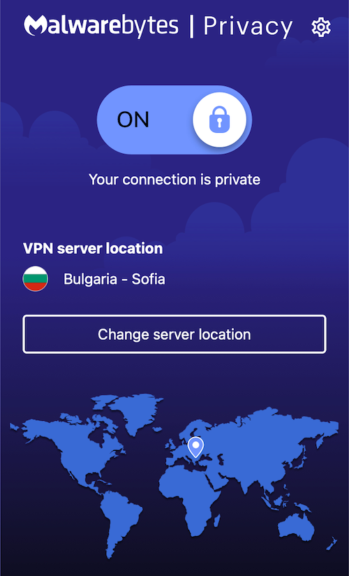 We liked Malwarebytes Privacy VPN's simple and user-friendly interface.
