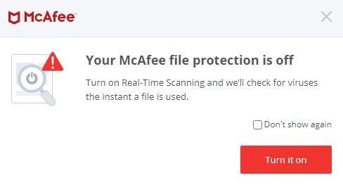 We were able to turn off some of the annoying McAfee alerts.