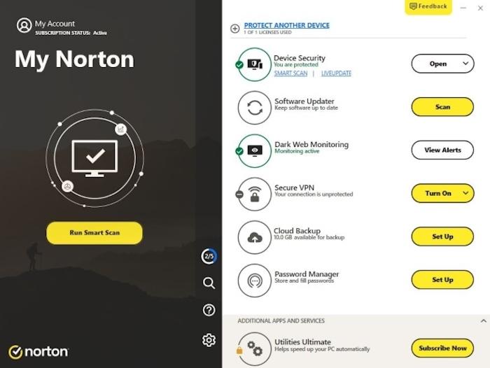 We really liked Norton antivirus's clean interface.