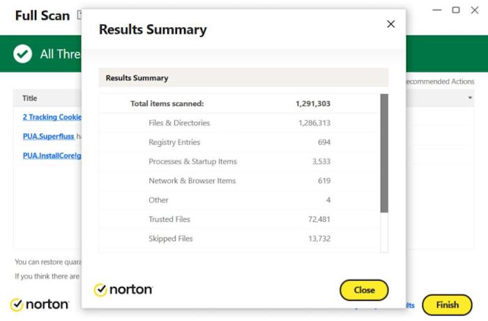 One thing we didn't like about Norton antivirus was the lack of a scan timer.