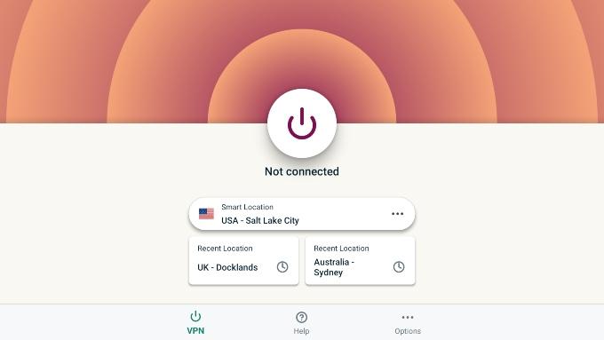 ExpressVPN's page to connect to a server.