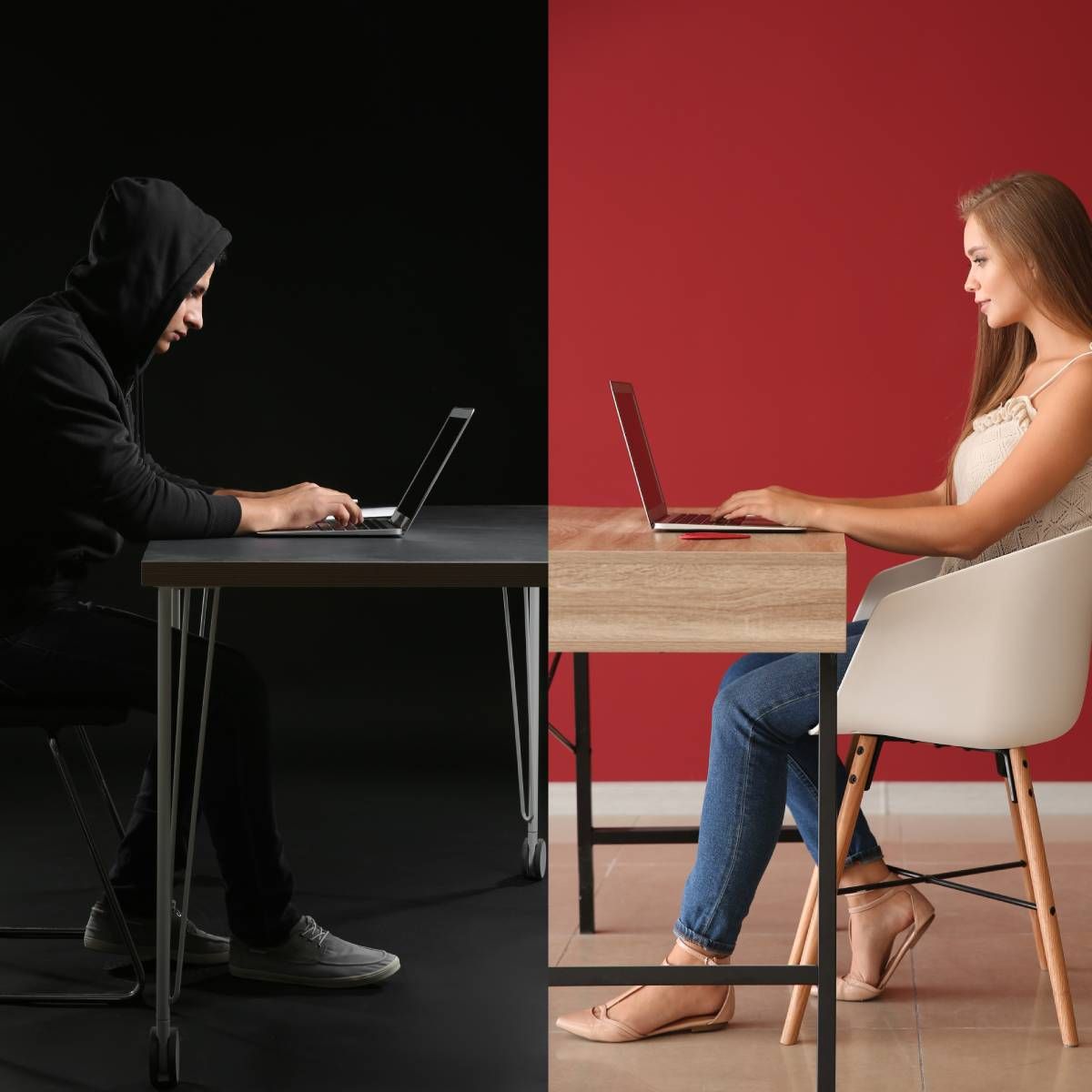 A woman is chatting online with a potential suitor who is actually a hacker.