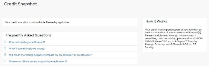 We had issues accessing our credit snapshot soon after signing up for Discover's ID theft protection service.