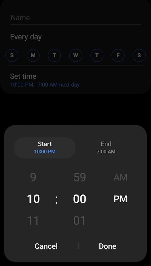 To turn Do not disturb off or on during certain times of the day, o to Settings → Sounds & notifications → Do not disturb and press the + Add schedule button.