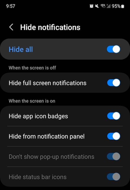 You can Hide all notifications or choose to Hide app icon badges on your Android.