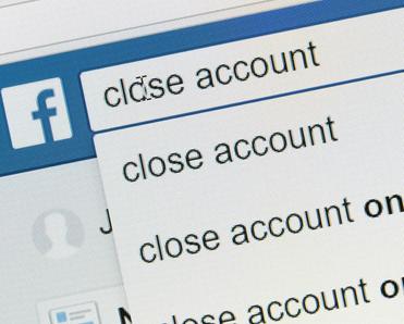 A Facebook search for how to close the account. 