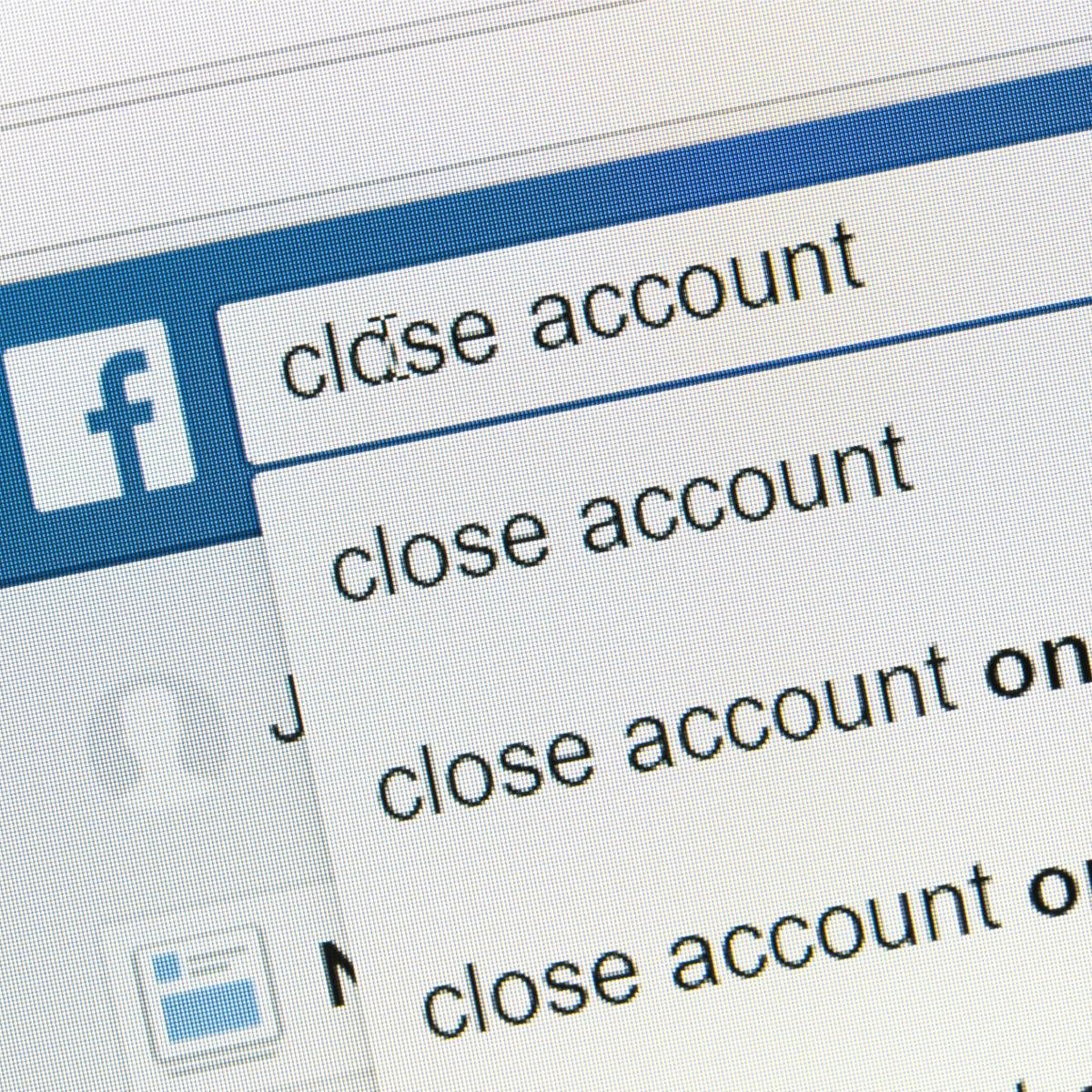 A Facebook search for how to close the account. 