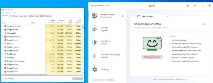 When we used the iolo Deepclean tool, it freed up quite a bit of memory using the Memory Mechanic option.