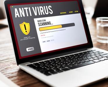 Laptop with antivirus running