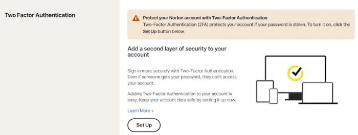 LifeLock offers two-factor authentication (2FA) as an option in your account settings but it's not turned on by default.