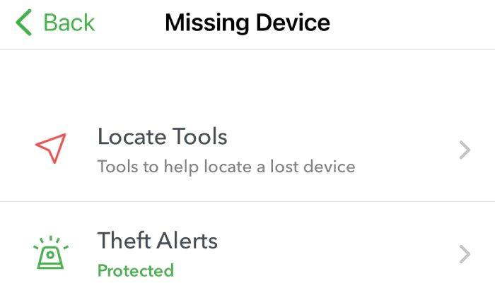 Lookout Mobile Security's Missing Device features.