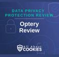 A blue background with images of locks and shields with the text &quot;Data Privacy Protection Review Optery Review&quot; and the All About Cookies logo. 
