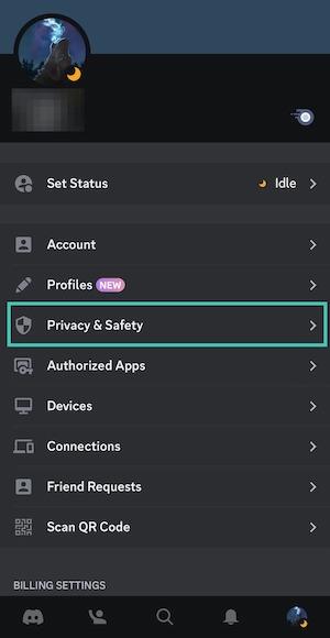 Most of Discord's safety features can be enabled by opening your Discord settings and going to Privacy & Safety.