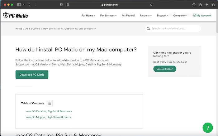 On the next page, click the Download PC Matic button to add it to your new device.