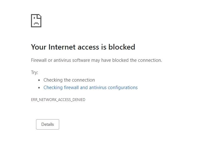 We tested the PIA VPN's kill switch feature. When we disconnected the VPN, Chrome told us that our internet access was blocked.