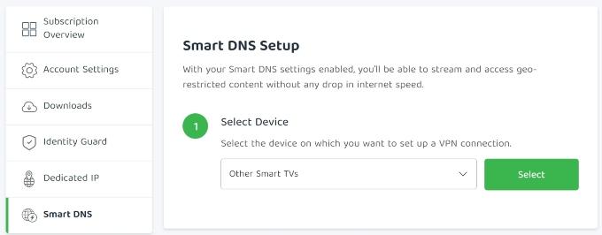 PIA uses its Smart DNS feature to allow you to use the VPN on devices that might not typically have a way to install a VPN app.