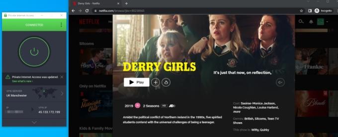 We confirmed that PIA unblocked the U.K. Netflix library, since the only two available seasons of "Derry Girls" showed up. (The third season was only released in the U.S. at this time.)