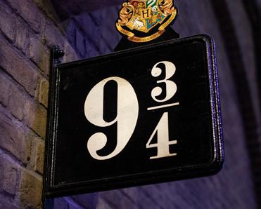 platform 9 and 3/4 sign from Harry Potter at Kings Cross