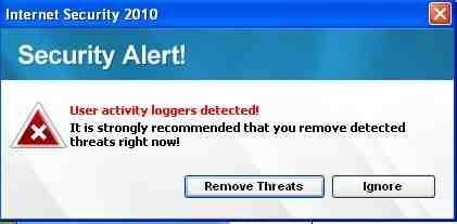 A screenshot of a malicious pop-up ad posing as an antivirus alert asking if the user wants to remove threats