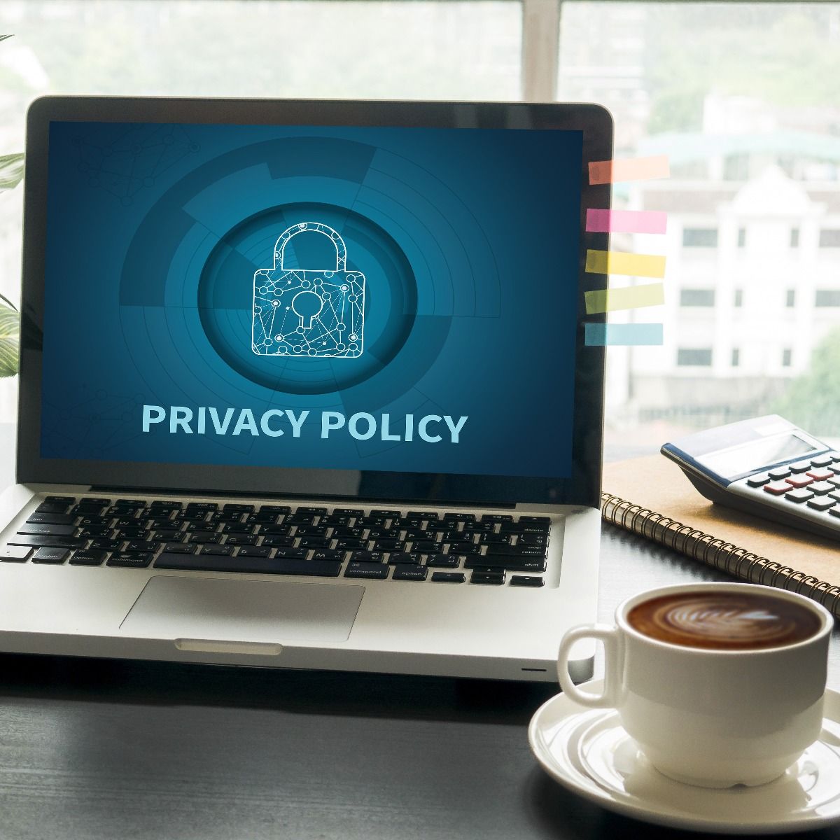 privacy policy on laptop screen