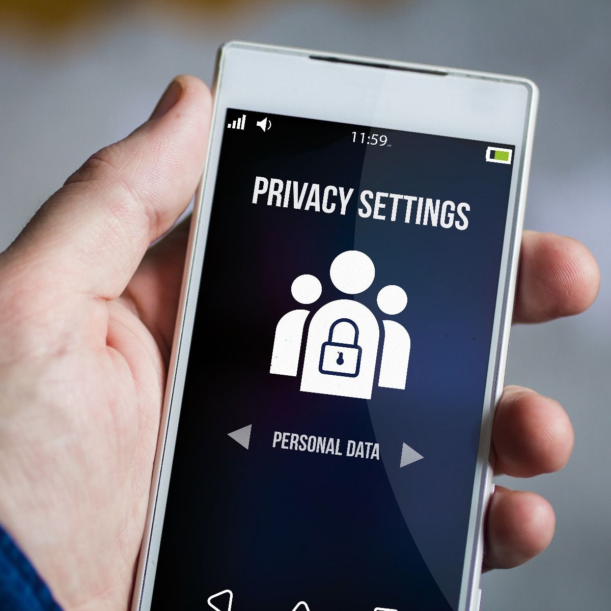 privacy settings screen on phone