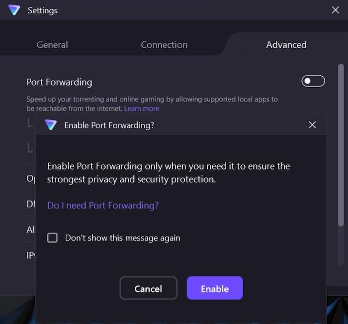 Proton VPN's port forwarding feature allows certain apps or software to bypass the VPN firewall and connect through an open port. It could speed up your torrenting or gaming, but also poses a security risk.