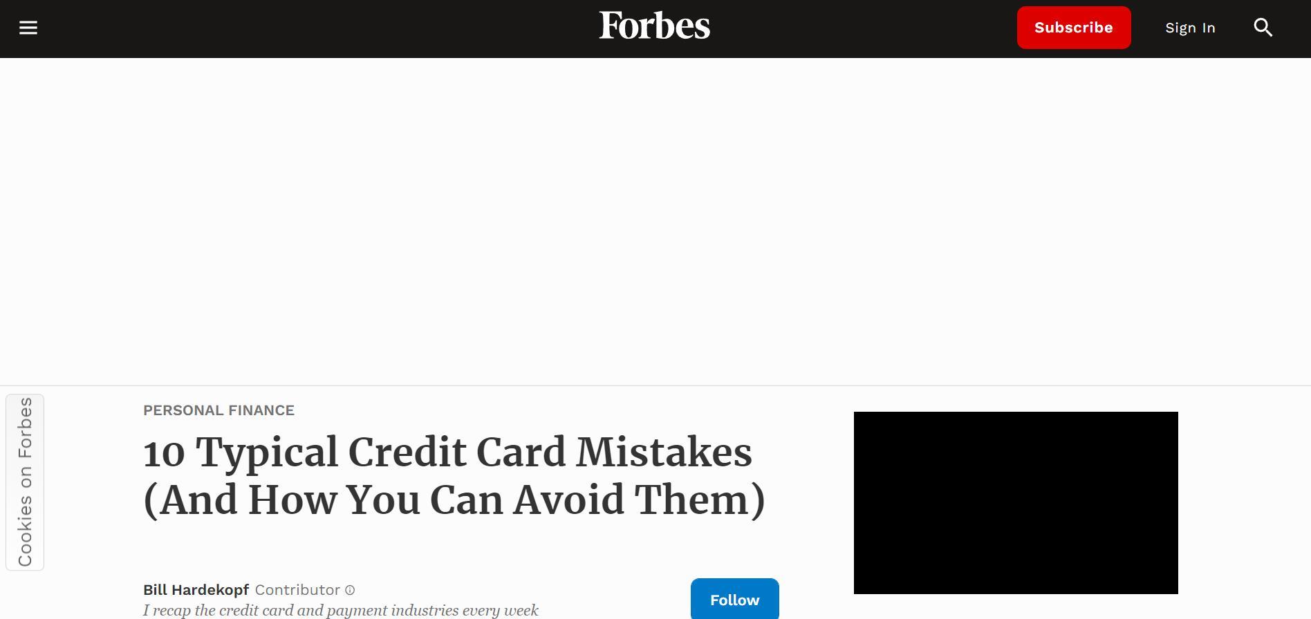 A screenshot of the Forbes homepage with the Surfshark CleanWeb ad blocker turned on. The banner ads at the top of the Forbes site are gone.
