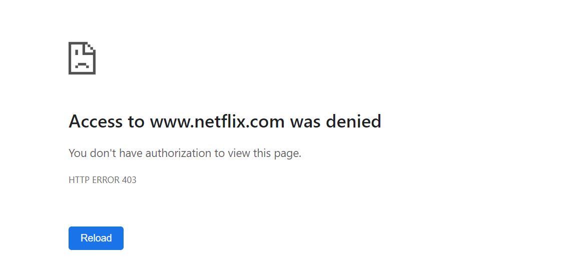 A Netflix error page that pops up while using TunnelBear VPN from the U.S. to Australia.