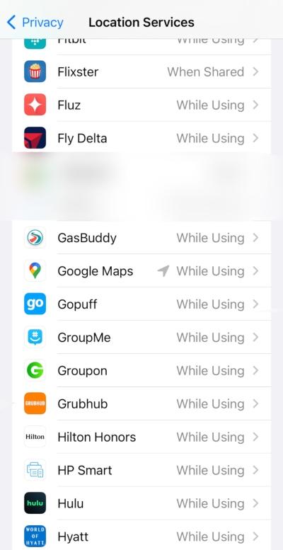 Screenshot of apps