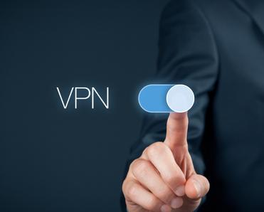 Finger pressing on and off button for VPN 