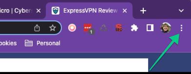 In Google Chrome, you can adjust your privacy settings by clicking on the three stacked dots in the top-right corner of the window.