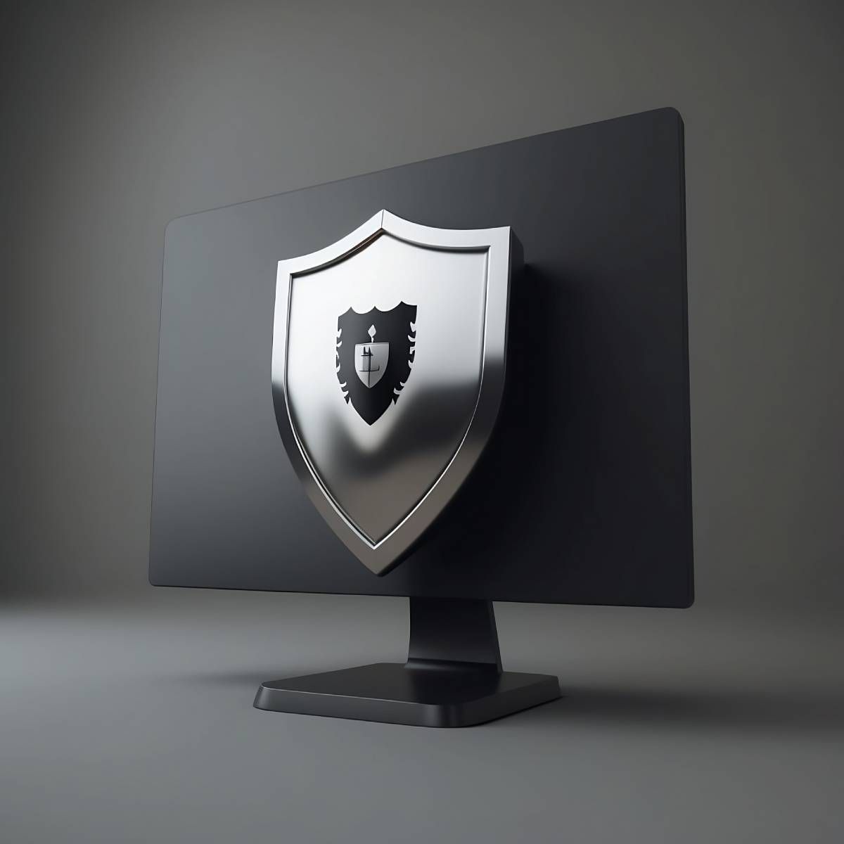 An illustration of a cybersecurity symbol on a computer screen.