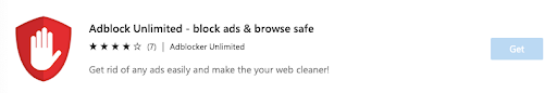 A screenshot of the Microsoft Edge Add-on page for AdBlock.