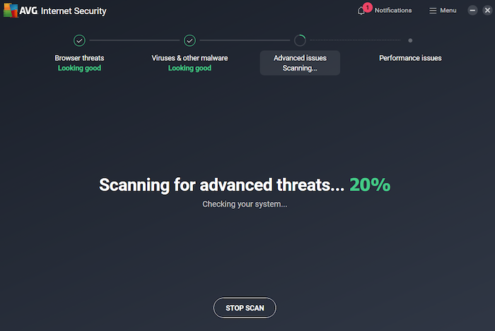 AVG scanned our PC in a jiffy and its antivirus scan tools were easy to use.