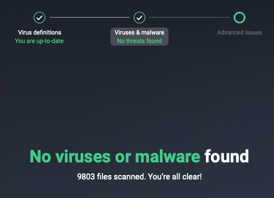 Our AVG antivirus scan didn't find any viruses or malware after scanning 2,000 files.
