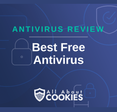 A blue background with images of locks and shields with the text &quot;Best Free Antivirus&quot; and the All About Cookies logo. 