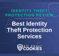 A blue background with images of locks and shields with the text &quot;Best Identity Theft Protection Services&quot; and the All About Cookies logo. 
