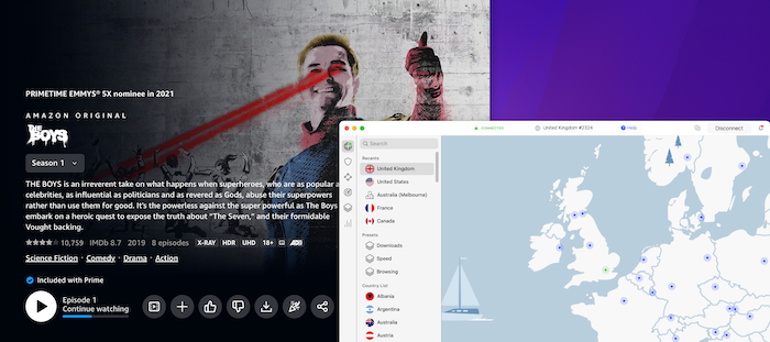 We unblocked The Boys on Amazon Prime Video with NordVPN.