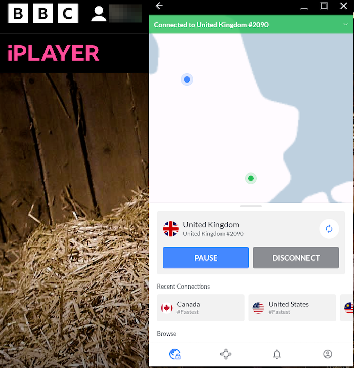 NordVPN successfully unblocked Netflix Canada, BBC iPlayer, and CBC Gem.