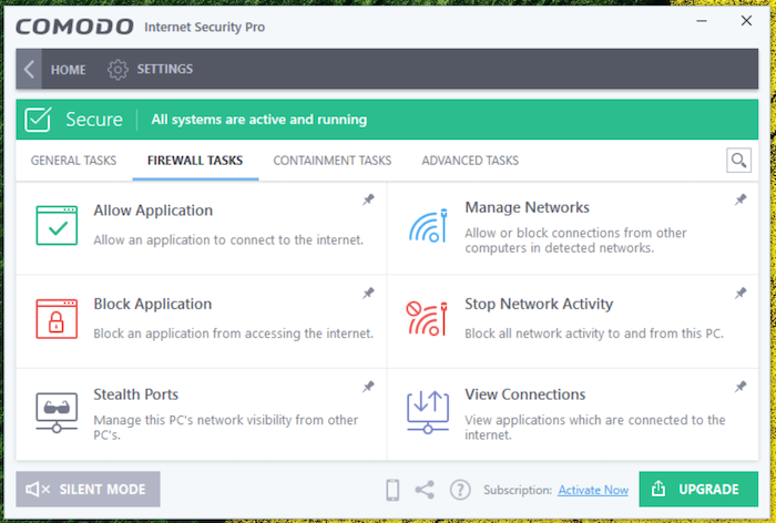 Comodo’s firewall options allow you to customize who and what has access to your computer.