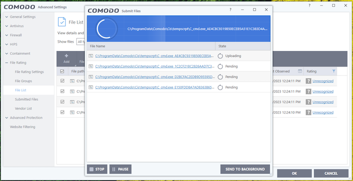 Somehow Comodo flagged its own files as potentially malicious during one of our scans. This is likely a false positive.