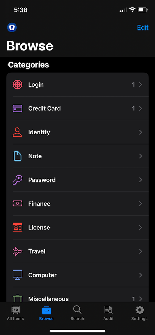 The Enpass iOS app includes the Browse feature which lets you scroll through all your saved passwords.