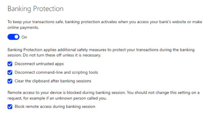 F-Secure Antivirus banking protection to keep your transactions safe.