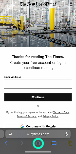 Paywalls like this one on a New York Times article can be bypassed with iOS shortcuts, VPNs, and other methods.