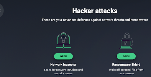 The hacker attacks screen for AVG AntiVirus.