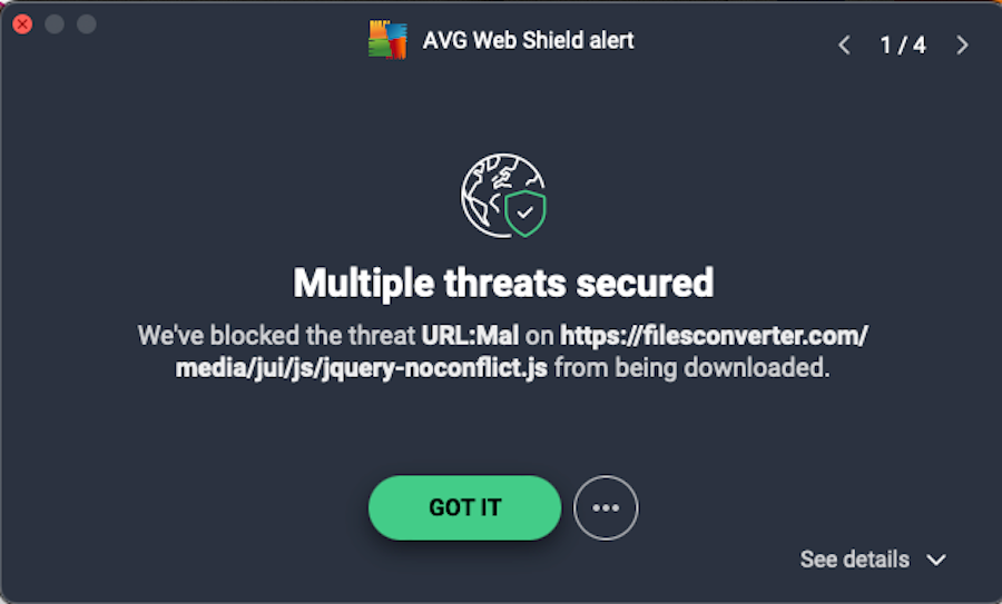 Use an antivirus program that includes a web alert to ensure your downloaded files are safe. One such antivirus is AVG, which blocks threats automatically before they're downloaded.