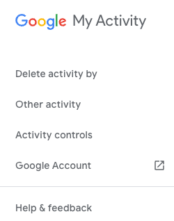 The Google My Activity bar.