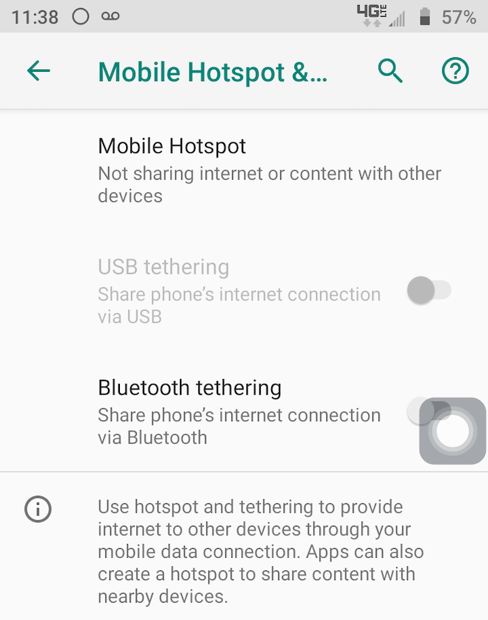 Tap the Mobile hotspot option on your Android device to toggle your hotspot on.