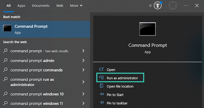 To view saved passwords on Windows using Command Prompt, you'll first need to run Command Prompt  as an administrator.