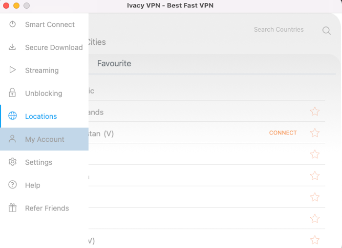 Ivacy VPN's dashboard is simple and easy to configure.